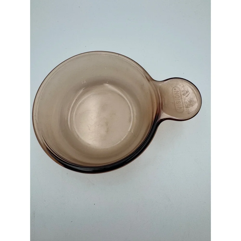 Corning Vision Amber Glass Grab-It Bowl V-150-B Vintage‎ USA Made Brown Cookware